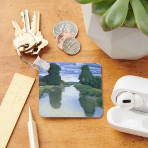 The River at Berville by Felix Vallotton, Fine Art Key Ring