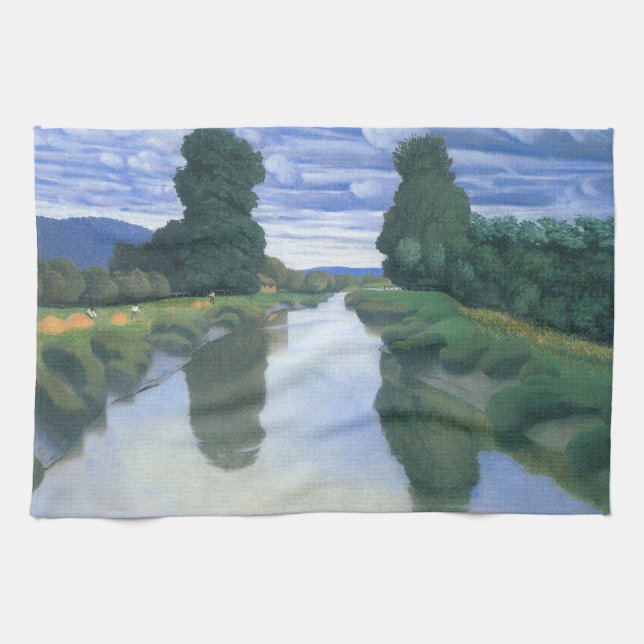 The River at Berville by Felix Vallotton, Fine Art Tea Towel (Horizontal)