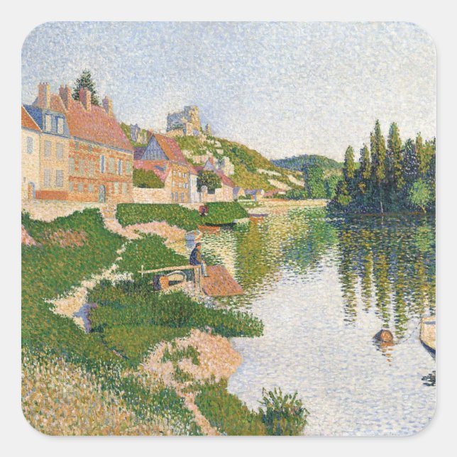 The River Bank, Petit-Andely, 1886 Square Sticker (Front)