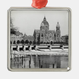 The river Isar at Munich, c.1910 Metal Tree Decoration