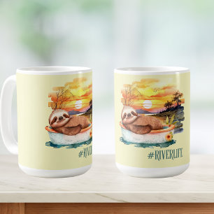 The River Life Sloth   Summer Fun Coffee Mug