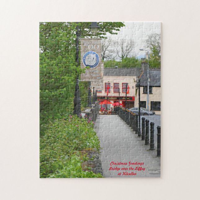 The River Liffey Kilcullen. Christmas Greetings Jigsaw Puzzle (Vertical)