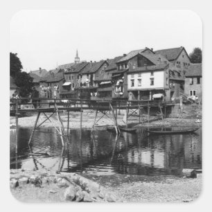 The River Nahe, Bad Kreuznach, c.1910 Square Sticker