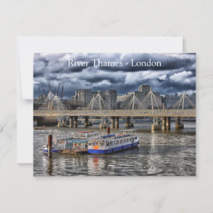 The River Thames London under a Cloudy Sky Postcard