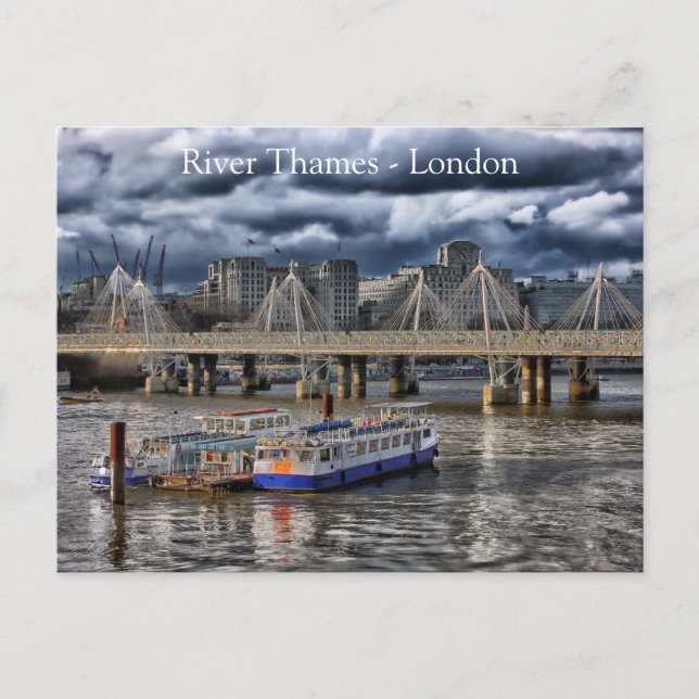 The River Thames London under a Cloudy Sky Postcard (Front)