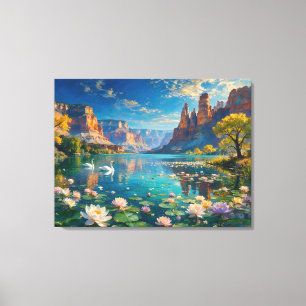 The River's Second Life - A Surreal Landscape Canvas Print