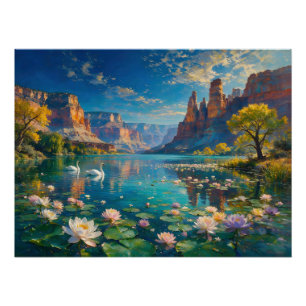 The River's Second Life - A Surreal Landscape Poster