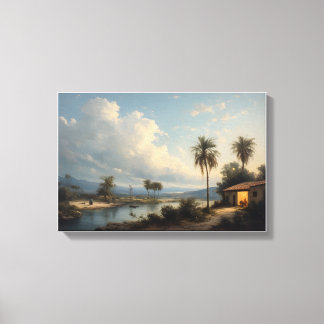 The Riverside Haven at Twilight Canvas Print