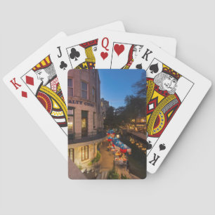 The Riverwalk At Dusk In Downtown San Antonio 2 Playing Cards