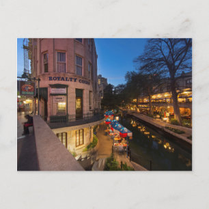 The Riverwalk At Dusk In Downtown San Antonio 2 Postcard