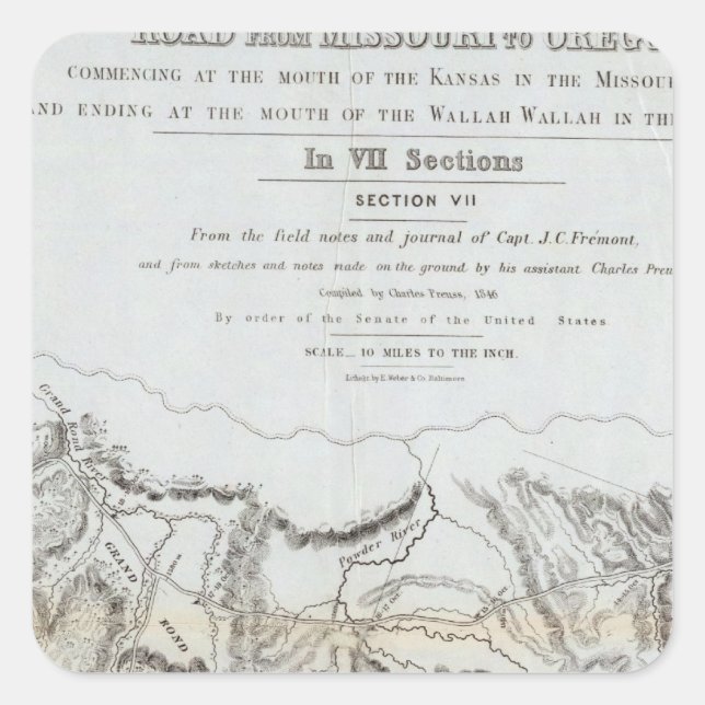 The Road From Missouri to Oregon Square Sticker (Front)