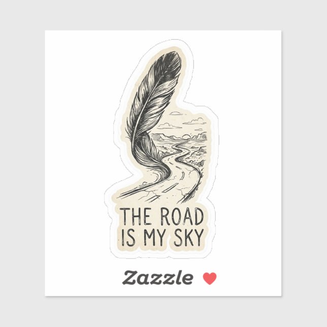 The Road Is My Sky Eagle Feather Decal (Sheet)