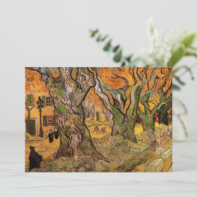 The Road Menders by Vincent van Gogh Invitation (Standing Front)