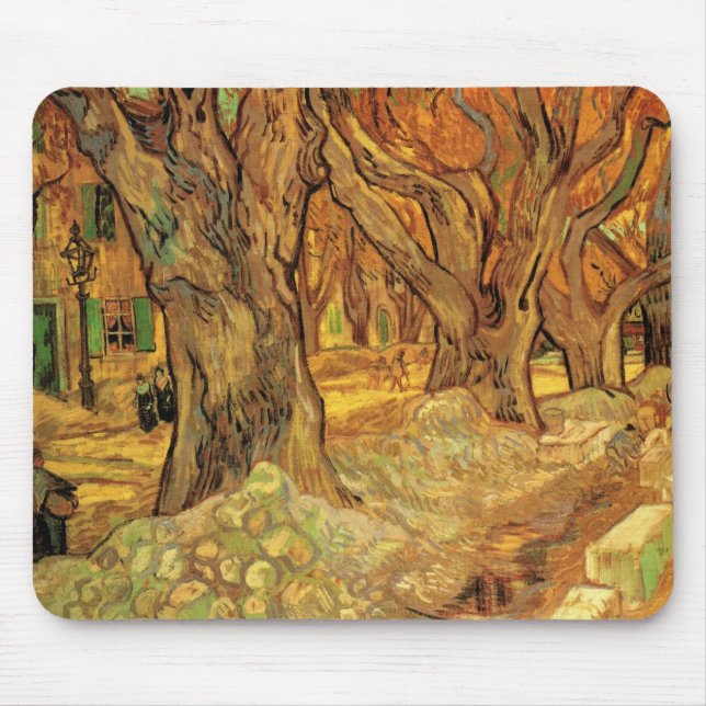 The Road Menders by Vincent van Gogh Mouse Mat (Front)