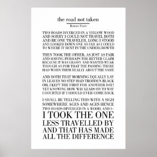 The Road No Taken by Robert Frost Poster