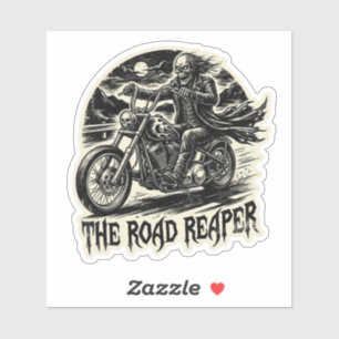 The Road Reaper Skeleton Biker Sticker Dark Chop