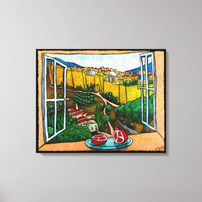 The Road to Jaffa Gate by Jonathan Kis-Lev Canvas Print (Front)