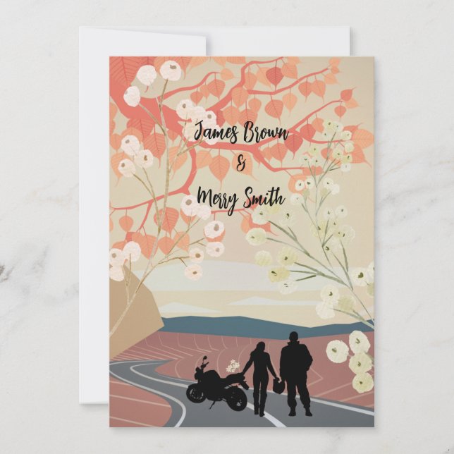 The Road to Love wedding Invitation (Front)