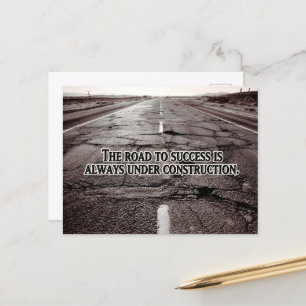 "The road to success" Inspirational Quote Postcard