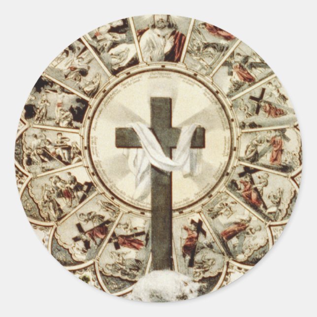 The Road to the Holy Cross Classic Round Sticker (Front)