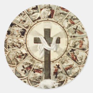 The Road to the Holy Cross Classic Round Sticker