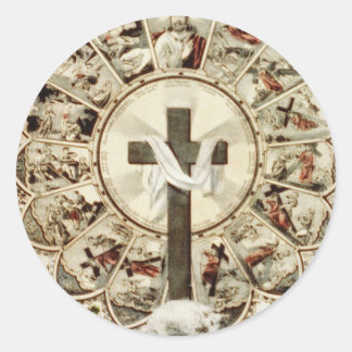 The Road to the Holy Cross Classic Round Sticker