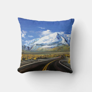 the road to the mountains oil paintingasphalt,autu cushion