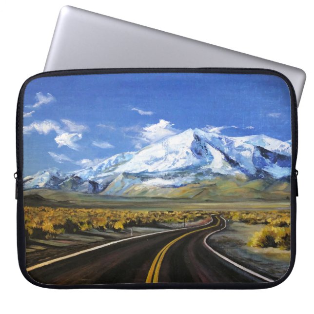 the road to the mountains oil paintingasphalt,autu laptop sleeve (Front)