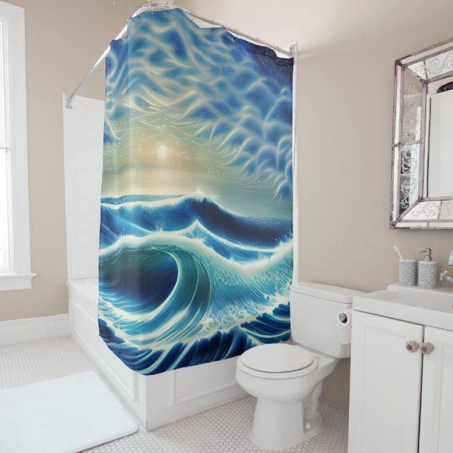 The Roar of the Blue Sea Shower Curtain (In Situ)
