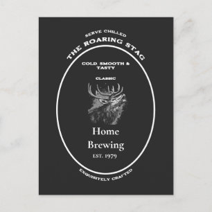 The Roaring Stag Personalised Home Brewing Vintage Postcard