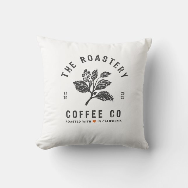 The Roastery Coffee Co. Throw Pillow (Front)