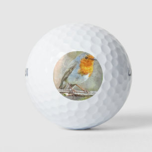 The Robin Is A Gabriel Watercolor Golf Balls