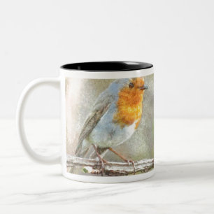 The Robin Is A Gabriel Watercolor Two-Tone Coffee Mug