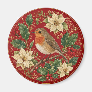 The Robin’s Winter Wreath Magnet