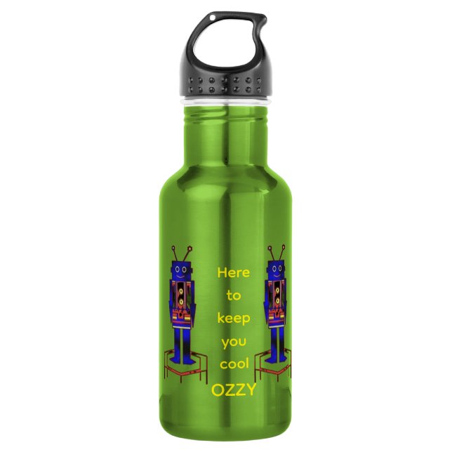 "The Robot" (Personalise Me) Water Bottle (Front)