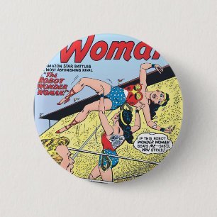The Robot Wonder Woman 6 Cm Round Badge