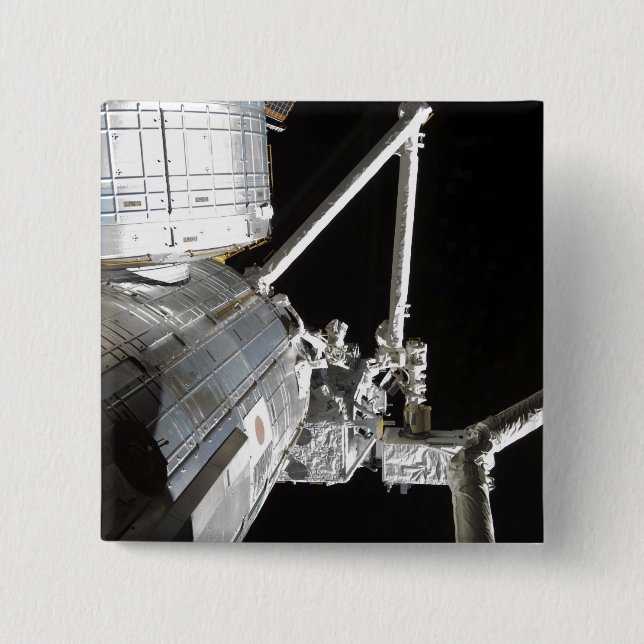 The robotic arm of the Japanese Experiment Modu 2 15 Cm Square Badge (Front)