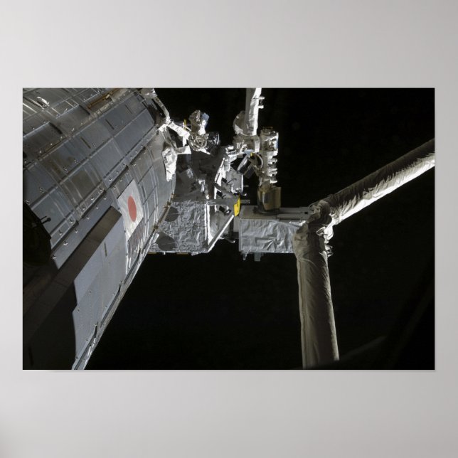 The robotic arm of the Japanese Experiment Modu Poster (Front)