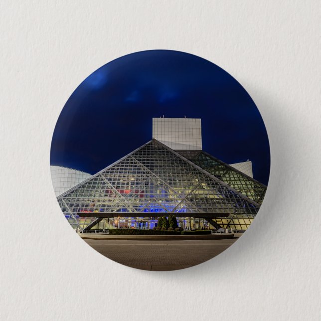 The Rock and Roll Hall of Fame at Dusk 6 Cm Round Badge (Front)