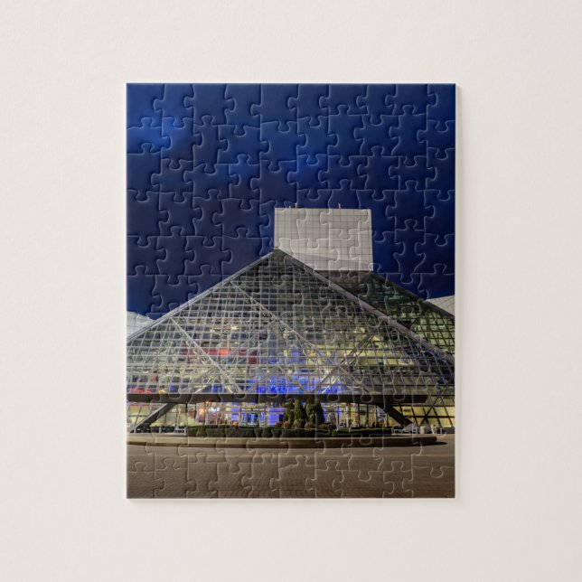 The Rock and Roll Hall of Fame at Dusk Jigsaw Puzzle (Vertical)