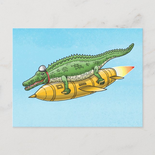 The Rocket Crocodile Postcard (Front)