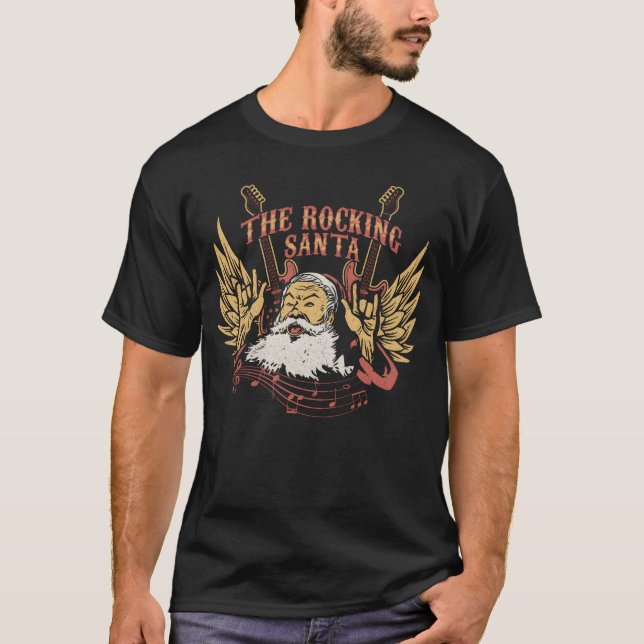 The Rocking Santa Christmas family T-Shirt (Front)