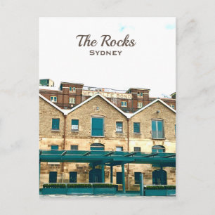 The Rocks Sydney vintage heritage travel Postcard