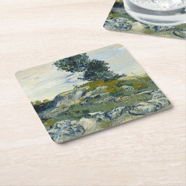 The Rocks Vincent van Gogh  Square Paper Coaster (Angled)