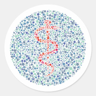 The Rod of Asclepius Ishihara Test Classic Round Sticker