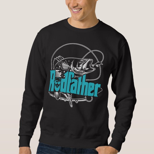 The Rodfather Funny and Fishermen Gift Parody Sweatshirt (Front)