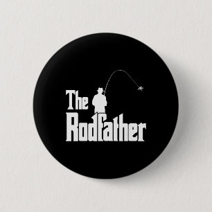 The Rodfather Funny Fisherman T Shirt Sea  6 Cm Round Badge