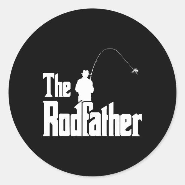 The Rodfather Funny Fisherman T Shirt Sea  Classic Round Sticker (Front)