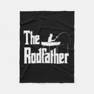 The Rodfather Funny Fishing Dad Gift Fleece Blanket