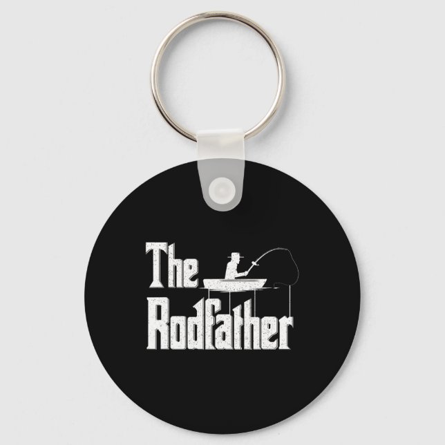 The Rodfather Funny Fishing Dad Gift  Key Ring (Front)
